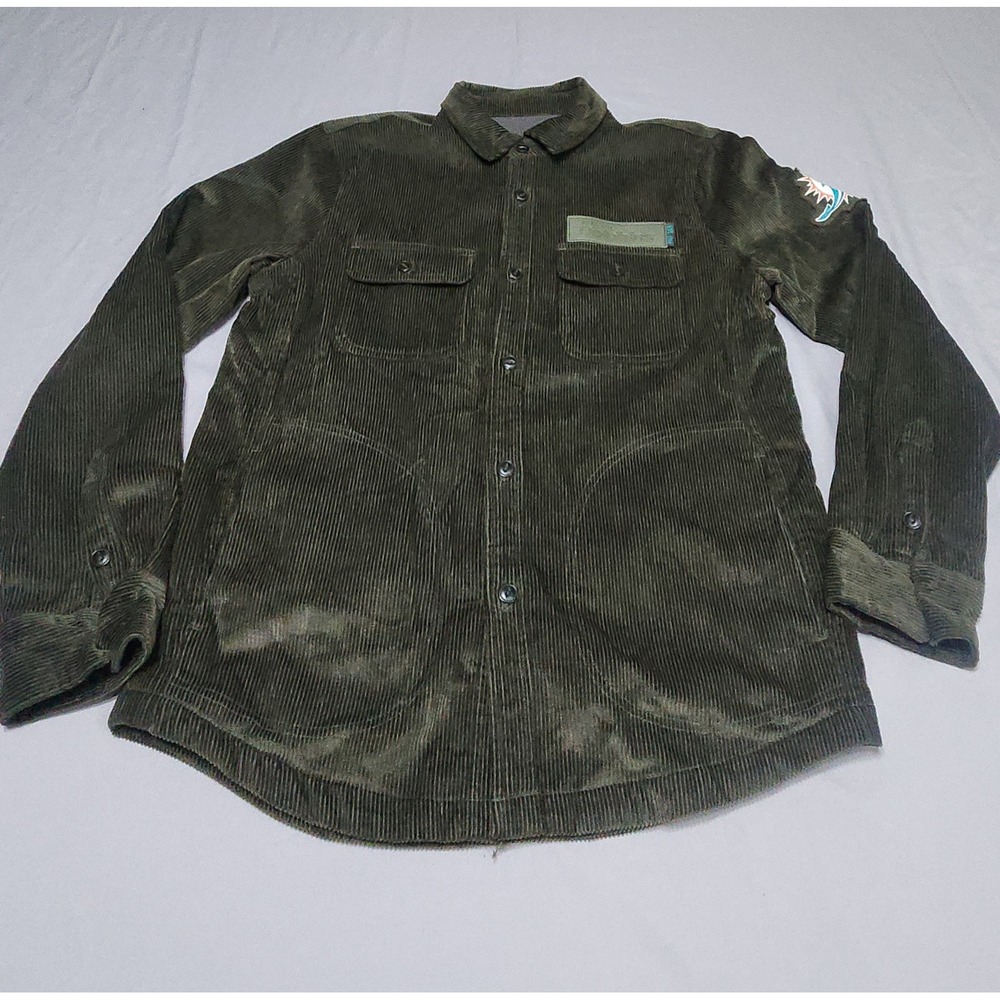 Darius Rucker Miami Dolphins Corduroy Shirt Jacket Mens Medium Green NFL Shacket